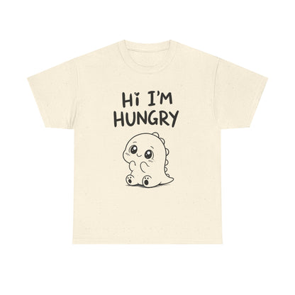 Cotton T-shirt Unisex - Hi I'm hungry
